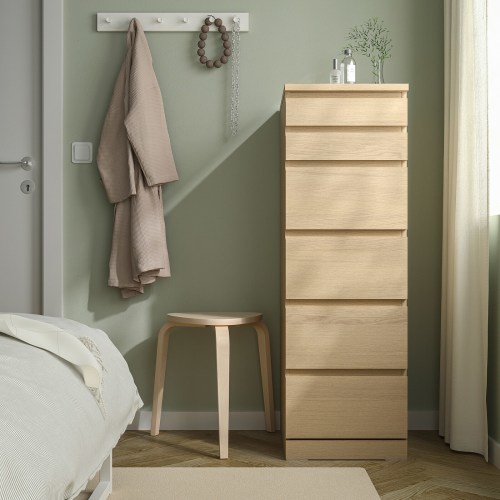 IKEA MALM Chest of 6 Drawers Oak Furniture Urban Sales